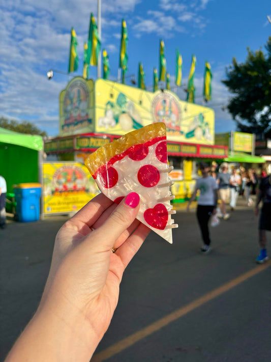 Pizza Claw Clip // cellulose Acetate