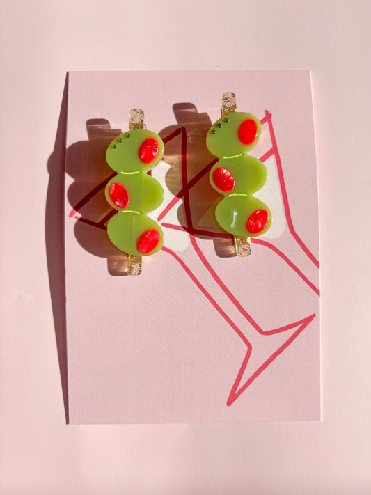 Martini Olive Clip Set