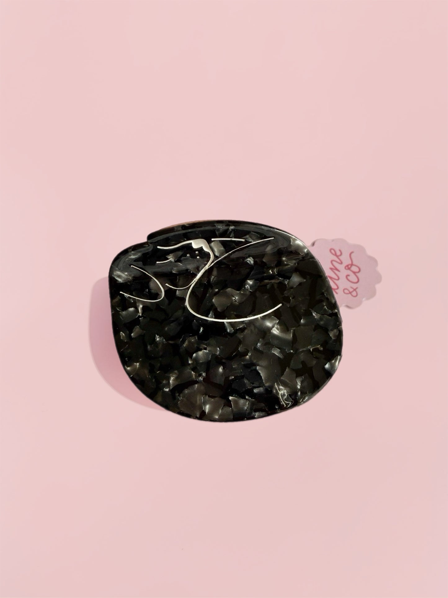 Black Sleeping Dog Claw Clip // Cellulose Acetate