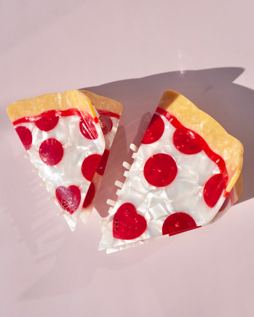 Pizza Claw Clip // cellulose Acetate