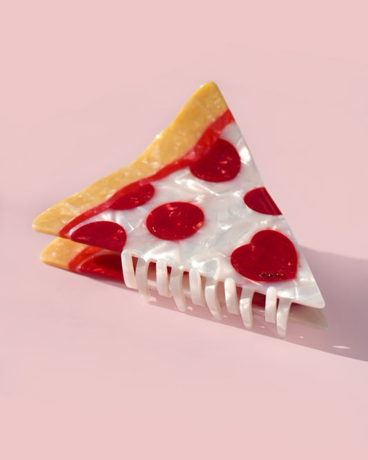 Pizza Claw Clip // cellulose Acetate