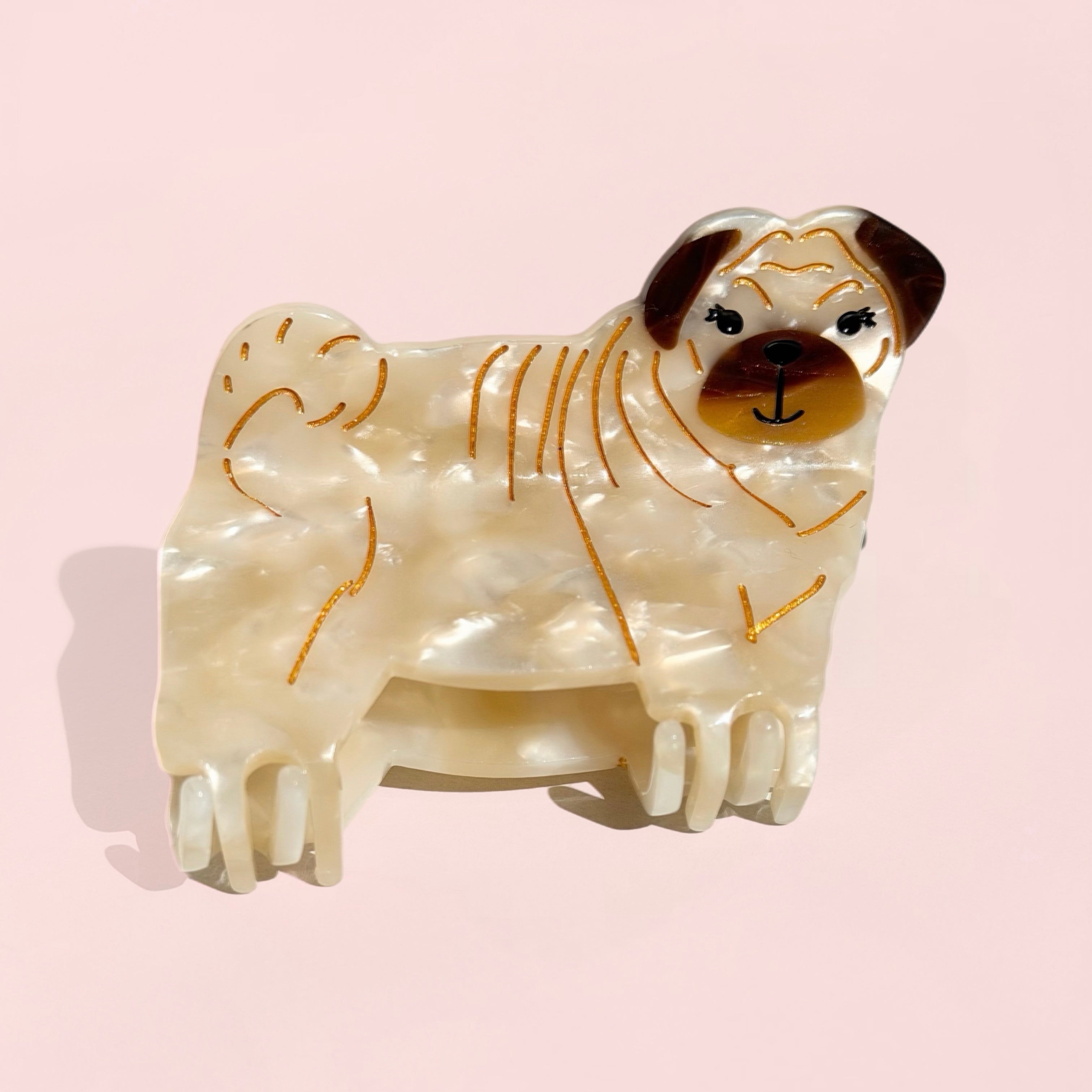 Pug Dog Claw Clip