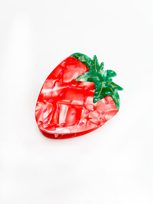 Strawberry Claw Clip // Cellulose Acetate