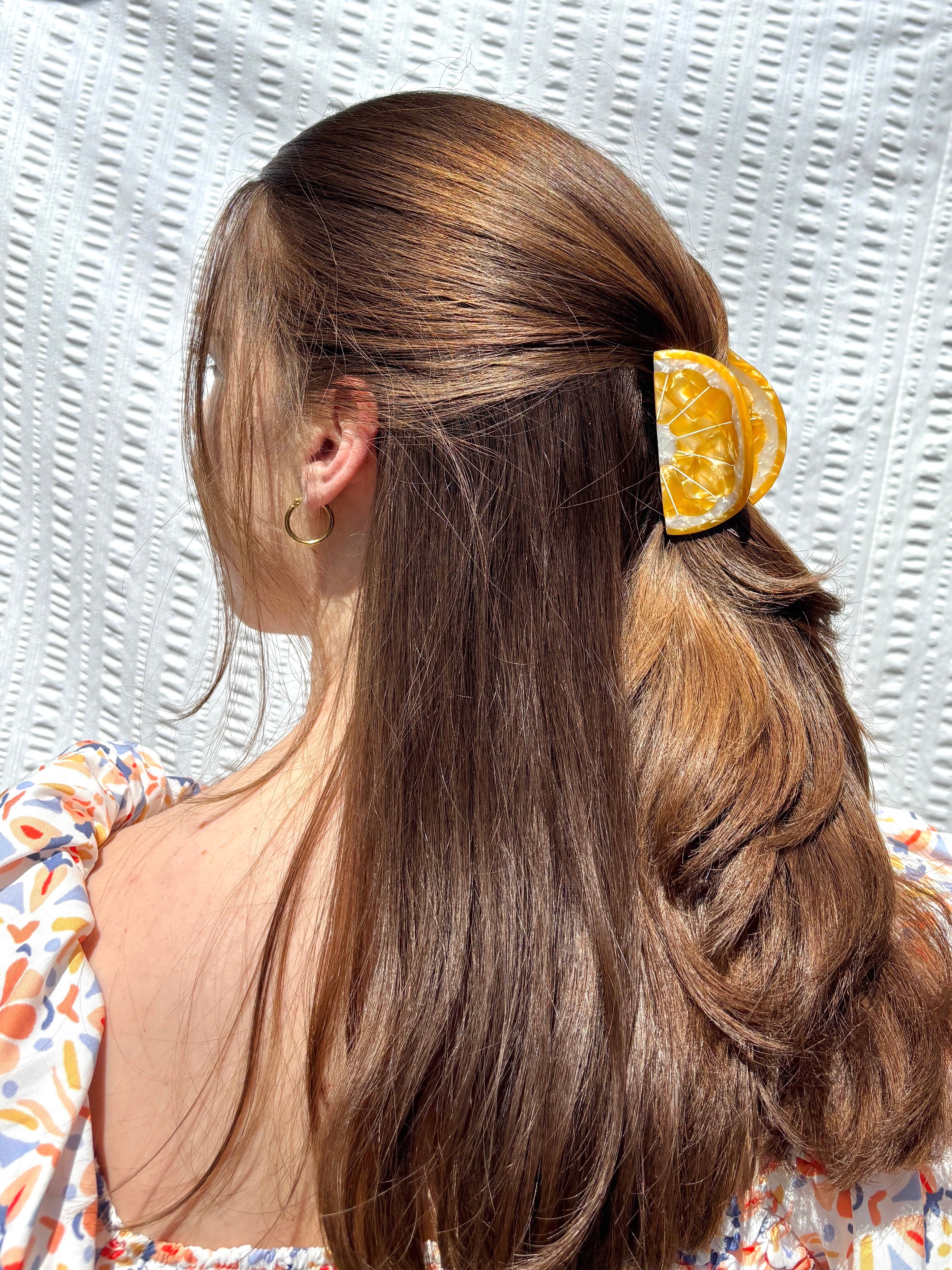 Orange Claw Clip