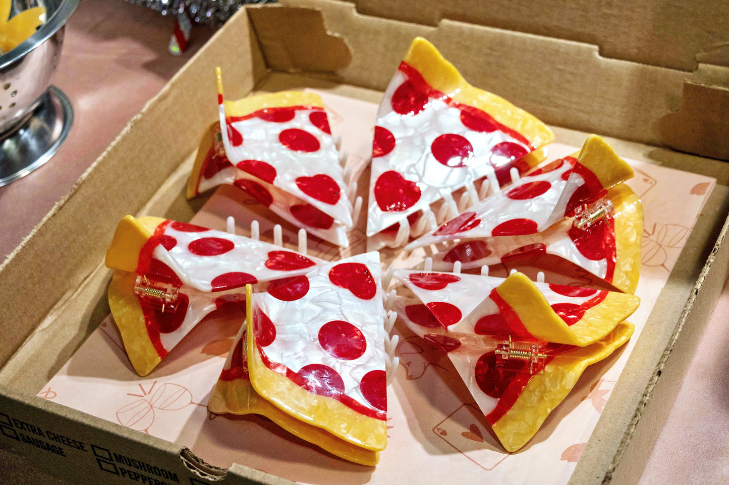 Pizza Claw Clip // cellulose Acetate