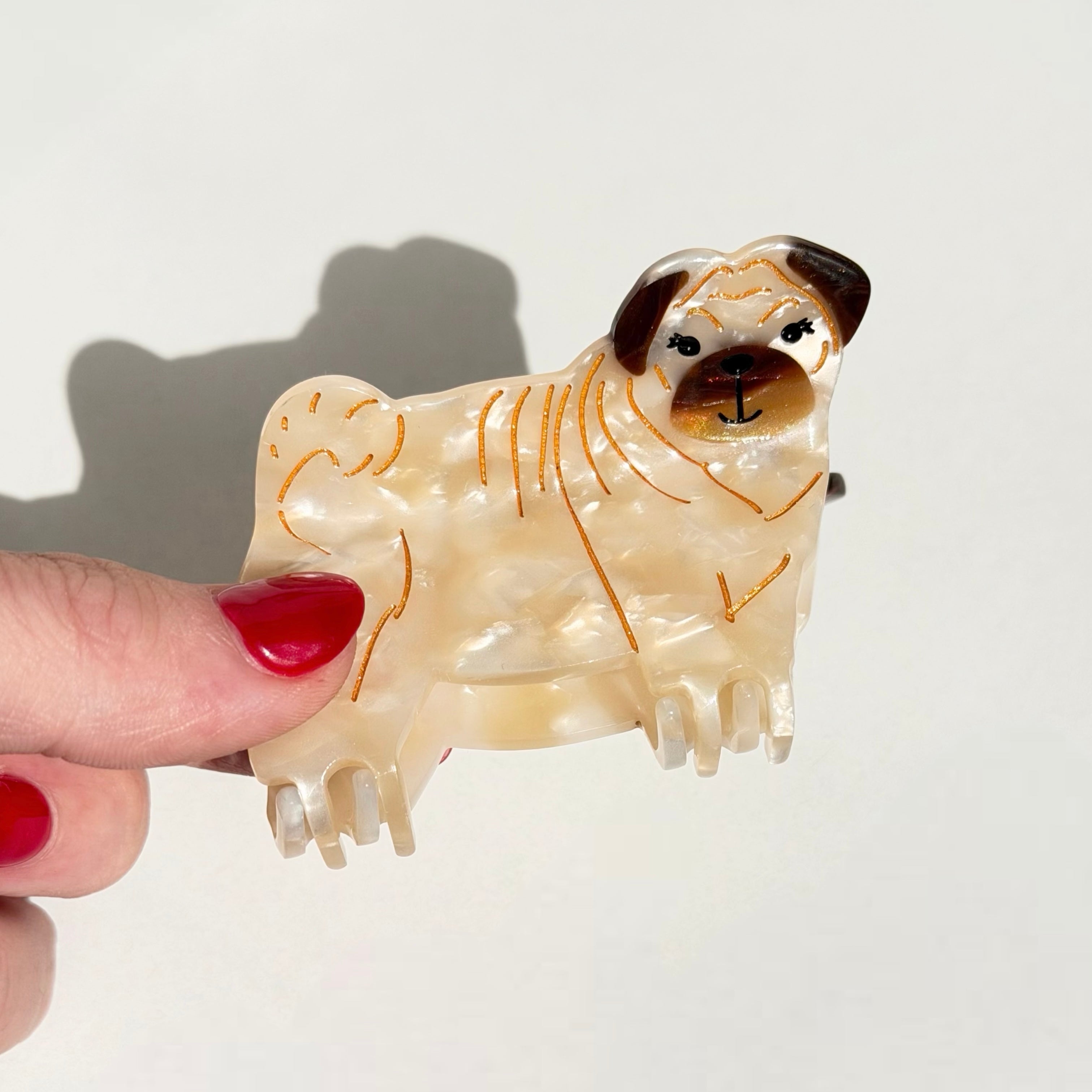 Pug Dog Claw Clip