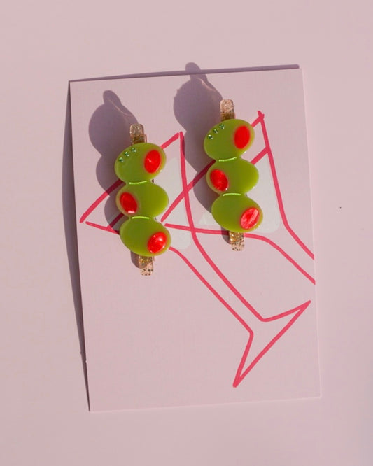 Martini Olive Clip Set