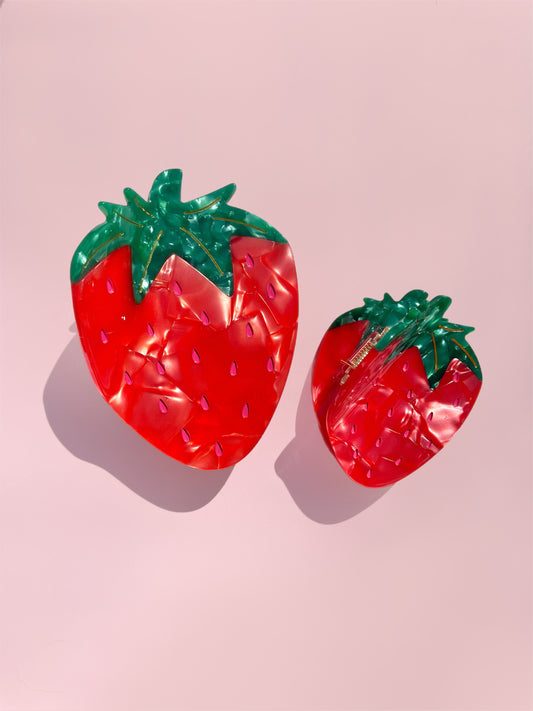 Strawberry Claw Clip // Cellulose Acetate