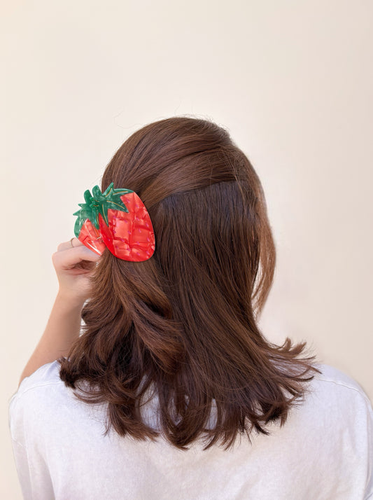 Strawberry Claw Clip // Cellulose Acetate